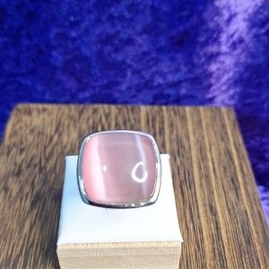 Pink Square Gemstone Ring. Size 6